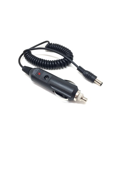 Spiral Kablolu Sigortalı Oto Çakmak Fişi Adaptörü 5.5x2.5mm Uçlu 2a 1.3m