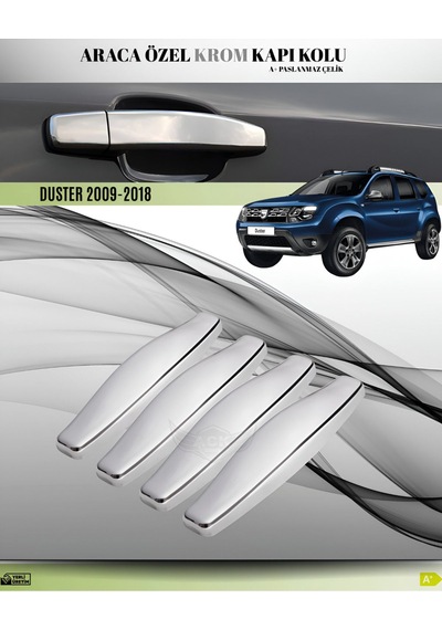 Dacia Duster 2009-2017 Araca Özel Krom Kapı Kolu Paslanmaz Çelik A+