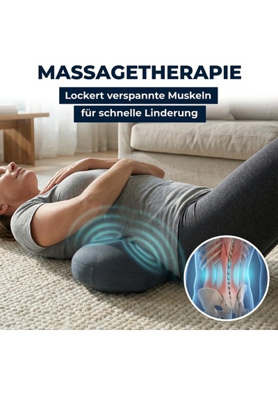 Curesleep - Üçlü Füzyon Masajı, Curesleep Masajı, Titreşim, Isıtma, Şişirme Ve Söndürme, Ergonomik Tasarım, Hafızalı Köpük Gri