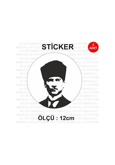 M. Kemal Atatürk - Araba Kask Motosiklet Laptop Taplet Sticker
