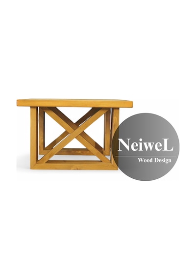Neiwel Moza Doğal Ahşap Ofis Sehpa-60-60 Açık Ceviz