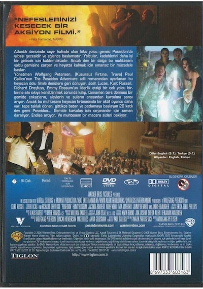 Poseidon'dan Kaçış Wolfgang Petersen Dvd