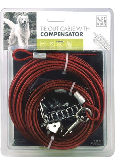 M-pets Compansatör Çelik Köpek Bahçe Bağlama Halatı 15 M 244-58014.03