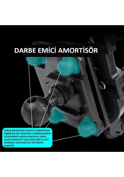 Titreşim Önleyici Gidon Telefon Tutucu Bisiklet Motosiklet Ve Scooter,ayarlanabilir Kelepçe Mekanizması Dayanıklı Abs & Paslanmaz Çelik Yapı, Mt-b, Siyah Diğer