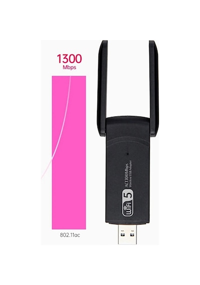 Dual Band Çift Antenli AC 1300 Mbps Wifi Alıcı Ağ Kartı Sinyal Güçlendirici Kablosuz Wifi Adaptörü