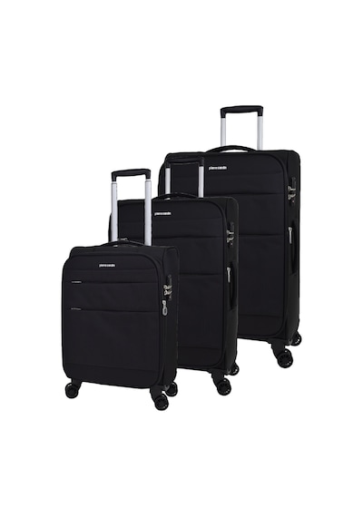 Pierre Cardin Ultra Light Hafif Lüx Kumaş 3'lü Valiz Seti Siyah Pc4200 Siyah