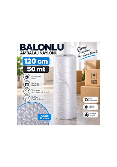 A Kalite Balonlu Eşya Koruma Naylonu Patpat 120cmx 50 M Pat Pat - Ambalaj Pıtpıt 50 M2 40gr