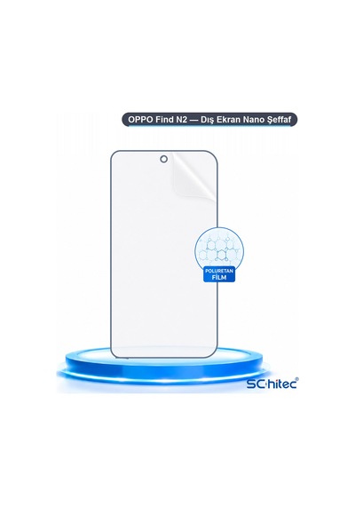 Oppo Find N2 Uyumlu Dış Ekran Nano Şeffaf Hidrojel Ekran Koruyucu