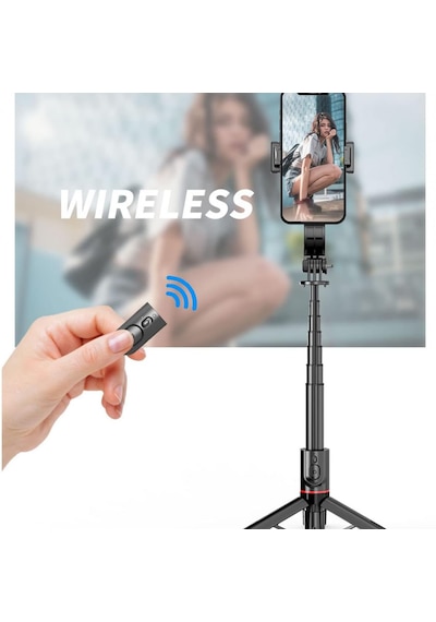 T16 Selfie Çubuğu Uzaktan Kumandalı 106 Cm Tripod Özçekim Alüminyum Masa Üstü Tripod