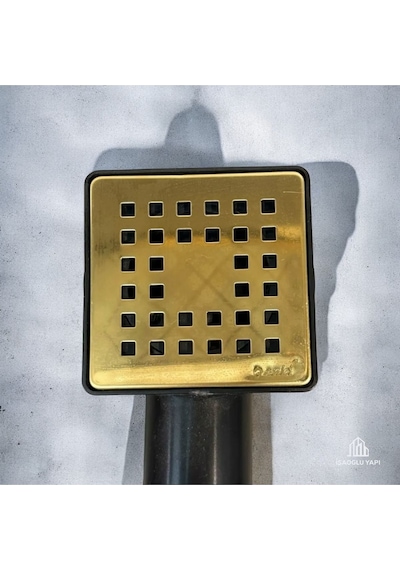 İsaoğlu Yapı Gold Yer Sifonu Gold Kanal Süzgeç 10 10 Gold Banyo Gider Gold Altın