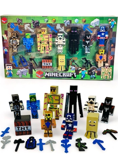 Minecraft Aksesuarlı Xl 20 Parça Oyuncak Kahramanlar Figür Maykıraft