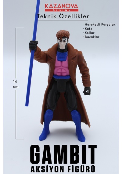 Kazanova Design Gambit Aksiyon Figürü 14 Cm X-men Marvel Masaüstü Dekoratif Hediyelik