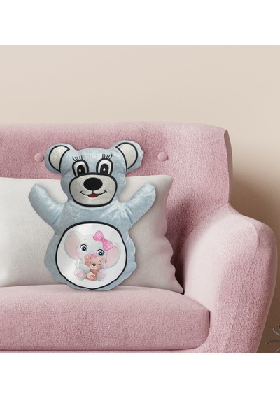 Bk Gift Sevimli Fil-6 Tasarımlı Ayıcık Yastık Mavi