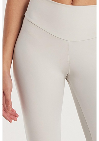 Tudors Kadın Süper Slim Beli Lastikli İnterlok Standart Boy Normal Bel Gri Tayt-33530 Gri