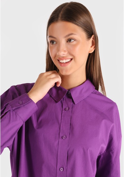 Colin's Colins Regular Fit Sırt Dekolteli Mor Kadın Uzun Kol Gömlek Cl1065050 Mor