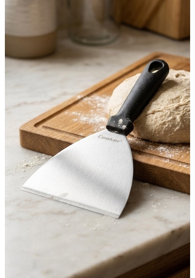 Cooker 12x24 Cm Düz Paslanmaz Çelik Spatula Yk1903 Siyah