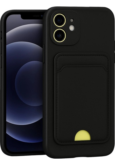 Apple Uyumlu iPhone 11 Kılıf Kelvin Kartvizitli Silikon Siyah