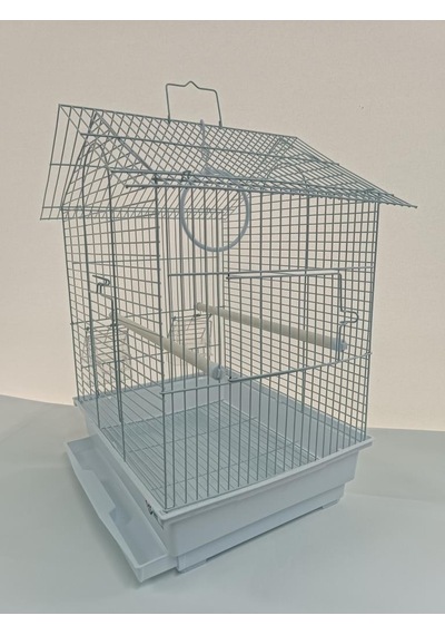 Dayang İki Kapılı Çatılı Kuş Kafesi 35x28x46 Beyaz
