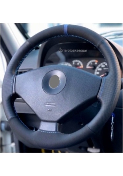 Fiat Albea Dikme Direksiyon Kılıfı Noktalı-Alkantara Mavi Yüzüklü