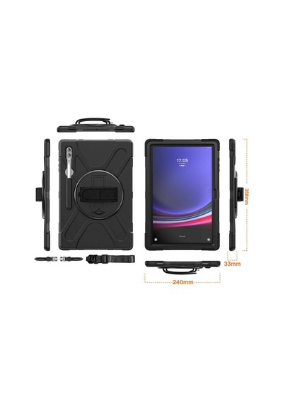 Samsung Galaxy Uyumlu Tab S9 Ultra Sm-x910 Defender Askılı Zırhlı Tank Case