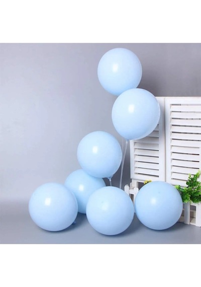 40 Adet Mavi Soft Makaron Pastel Renk Mat Balon