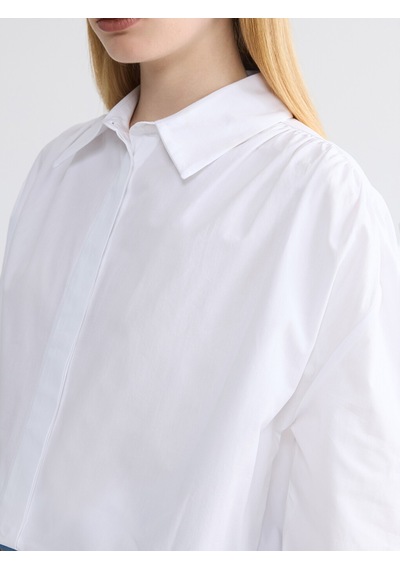 Lcw Modest Beyaz Regular Fit Kadın Gömlek