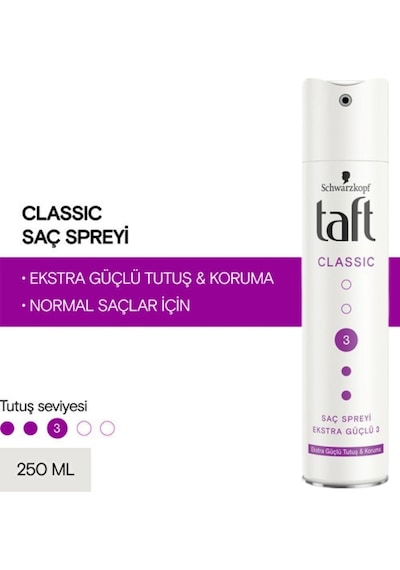 Schwarzkopf Taft Sprey Classıc Extra Güçlü Tutuş 250 Ml