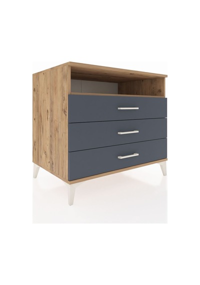 Kronos Şifonyer Tek Raflı 3 Çekmeceli 88x59x80 Çam-antrasit Atlas Çam