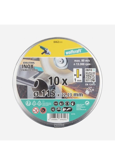 Wolfcraft Paslanmaz Çelik Inox Disk Ø115x1x22,2 Mm