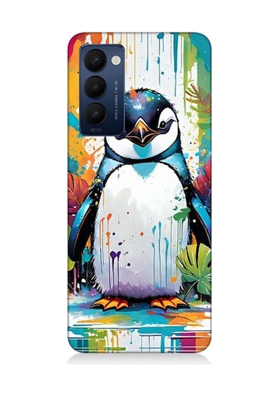 Tecno Camon 18 Uyumlu Sevimli Penguen Desenli Silikon Kılıf