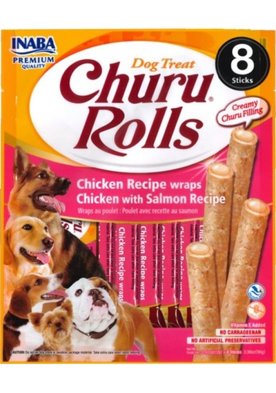 Inaba Inaba Churu Rolls Sticks Tavuk Sargılı Ve Somonlu Köpek Ödül Maması 8li 12 Gr