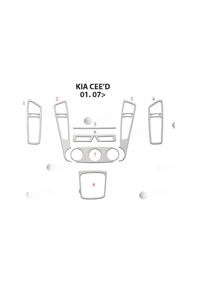 Kia Ceed Torpido Kaplama 2007 8 Parça Alüminyum