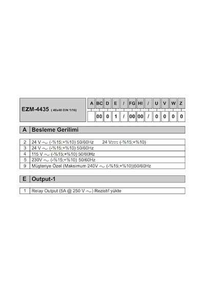 Emko Ezm-4435.50001/0000/0000 ,48x48mm 220vac Zaman Röle