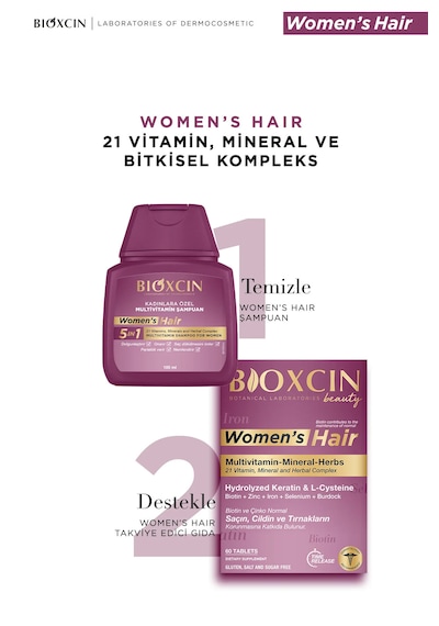 Womens Hair 30 Tablet + Seyahat Boy Multivitamin Şampuan