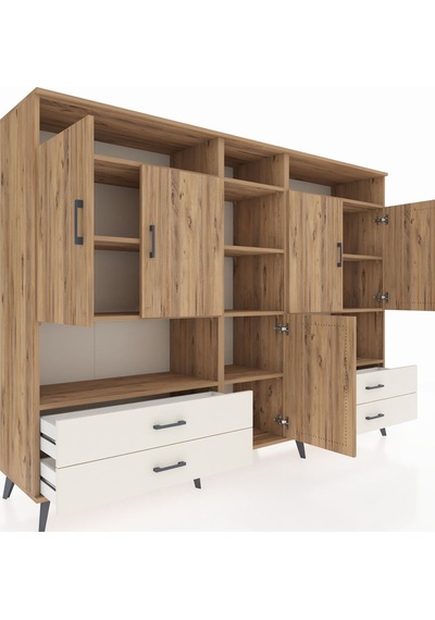 Hyperion Dolap 12 Raflı 4 Çekmeceli 5 Kapaklı 220x44x163 Çam-çam/ Çam-çam/aytaşı Hyperion Dolap 12 Raflı 4 Çekmeceli 5 Kapaklı 220x44x163 Çam-çam/ Çam-çam/aytaşı