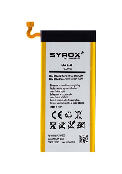 Syrox Samsung Uyumlu Galaxy A3 Ba300 Batarya 1900 Mah B158
