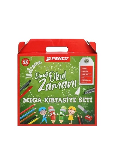 Şimdi Okul Zamanı Mega Kırtasiye Seti 62 Parça Çok Renkli