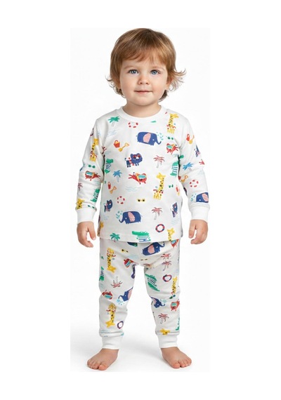 Baglan Erkek Çocuk Baskılı Pijama Takım Bgl-st05259 Krem