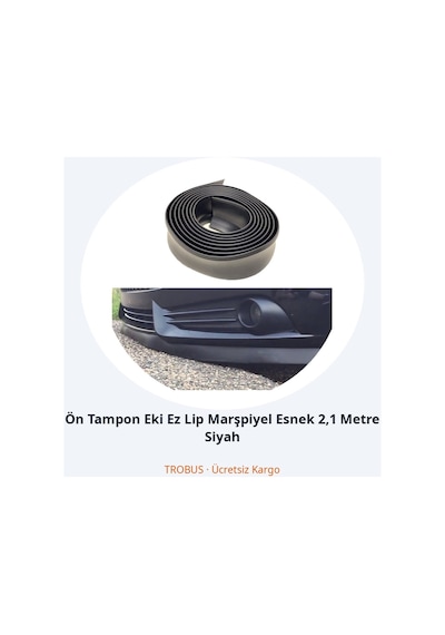 Trobus Mitsubishi Pajero 2000-2006 Uyumlu Ön Tampon Eki Ez Lip Marşpiyel Esnek 2,1 Metre Siyah