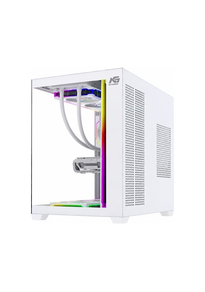 Alpha Royal 7x Argb Fan Kumanda Ve Kontrolcü Atx Boş Bilgisayar Kasası Beyaz