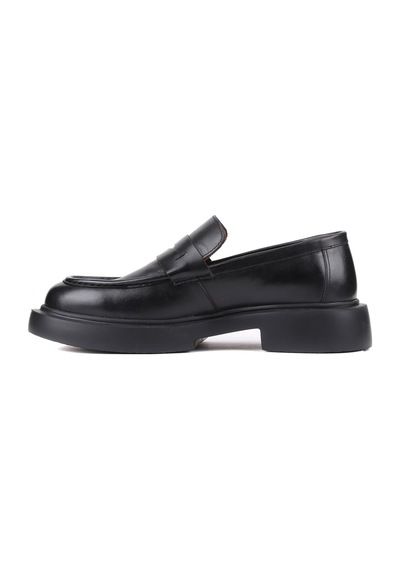 Shoetyle - Siyah Deri Bağcıksız Erkek Klasik Ayakkabı 250-2375-860-siyah