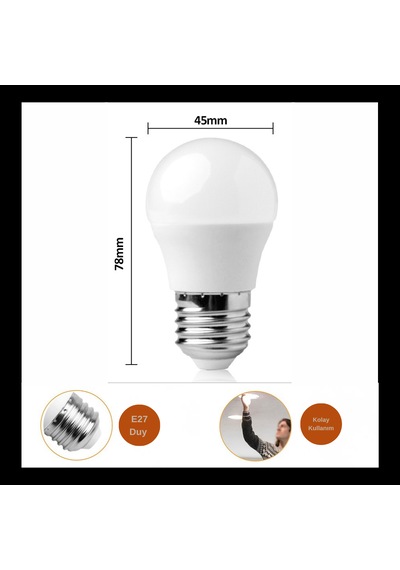 E27 Duy Led Ampul 5w Soğuk Beyaz 6500k Standart Gövde Tasarruflu 1