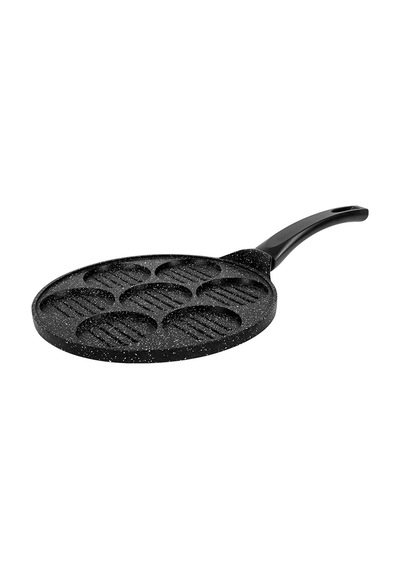 27 Cm Yanmaz Yapışmaz Döküm Hamburger Tavası Siyah
