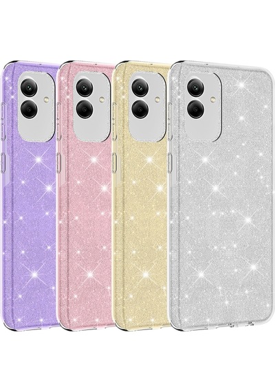 Samsung Galaxy Uyumlu A04 Kılıf Zore Parıltılı Simli Shining Silikon
