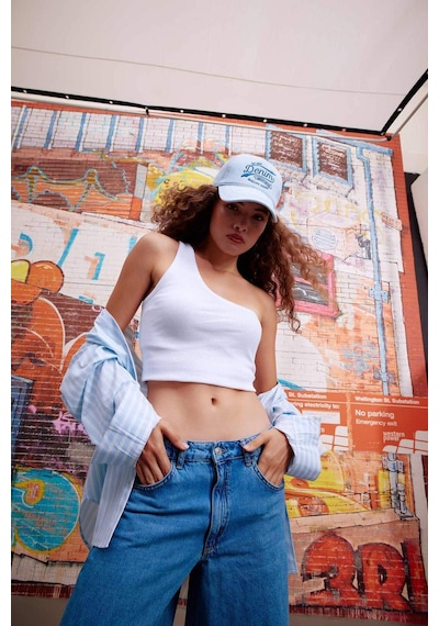 Defacto Coool Fitted Fitilli Kaşkorse %100 Pamuk Tek Omuzlu Atlet B1288AX23HSWT34
