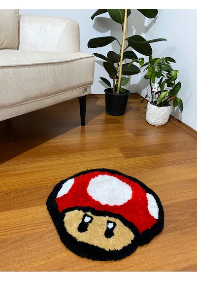 Kirbi Mario Mantar Süs Halı Çok Renkli