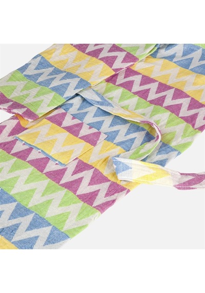 Zigzag Desenli Çocuk Peştemal Plaj Bornozu (494002474)