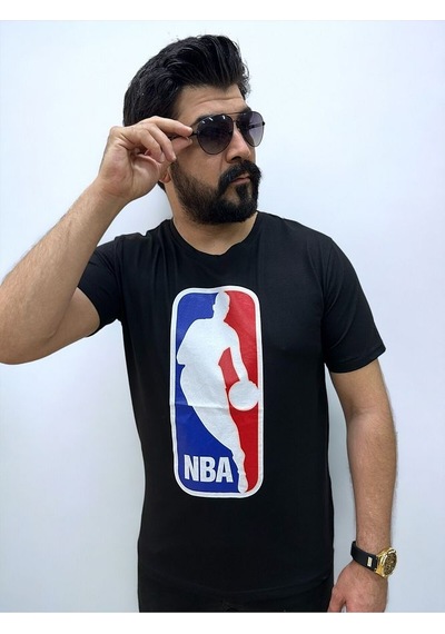 Bisiklet Yaka Erkek Baskılı T-shirt Beyaz