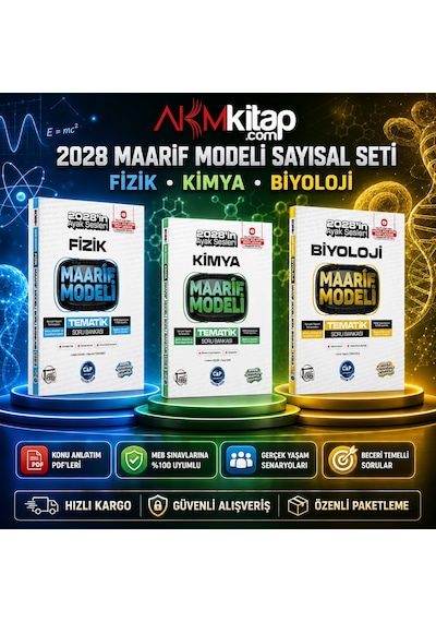 Çap Yayınları Üniversiteye Hazırlık Fizik Kimya Ve Biyoloji Ders Platosu Maarif Modeli Tematik Soru Bankası Seti 3 Kitap