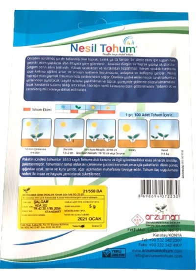 Şalgam Turnip Atalık Tohum 3 Paket